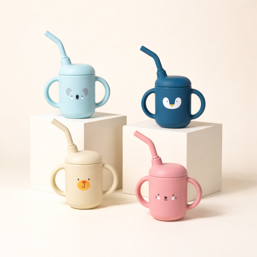 Silikonska čaša sa slamkom za bebe – Les Petits Citrons