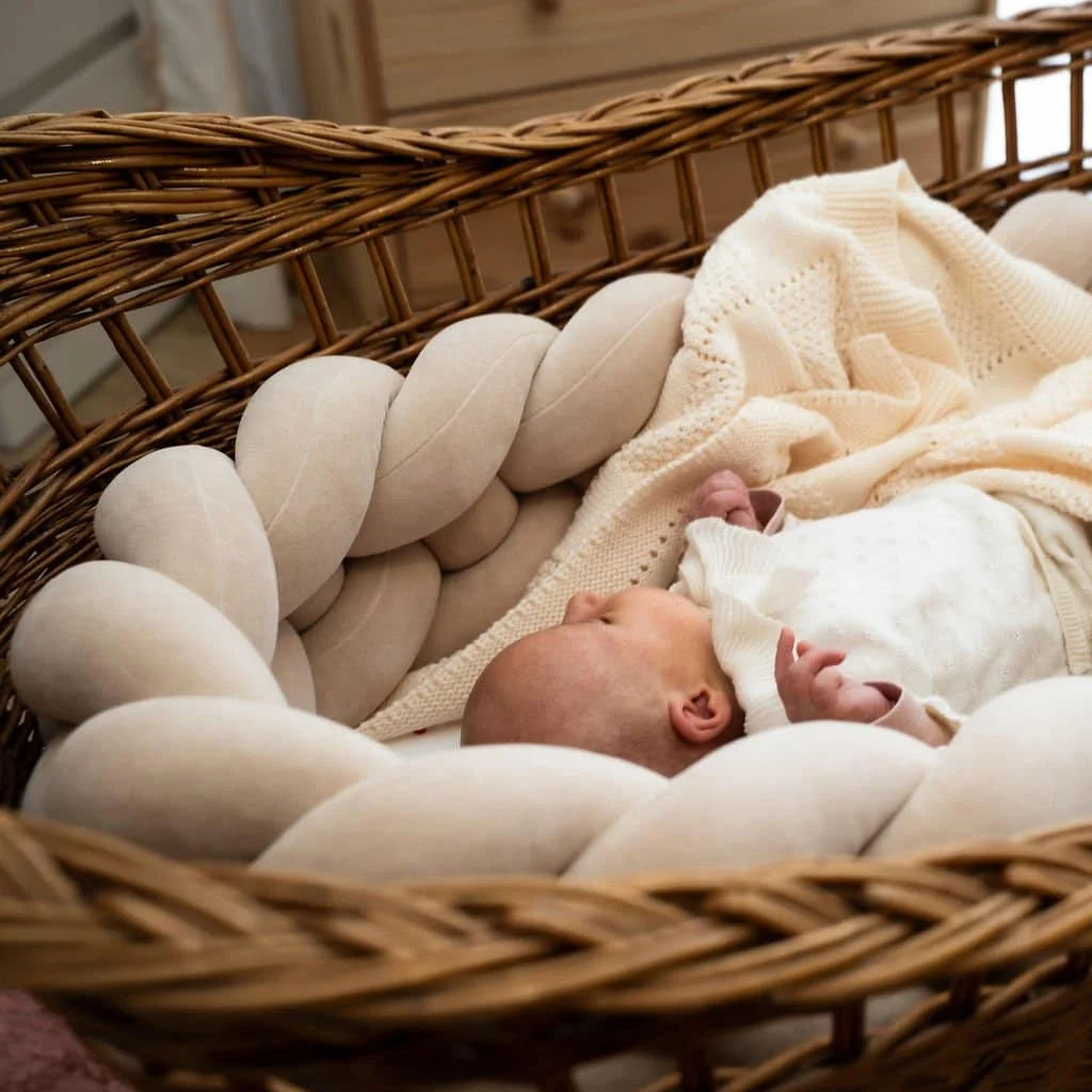 Zaštitna ogradica pletenica za kinderbet 20cm - KREM