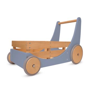 Kinderfeets® 2-u-1 drvena hodalica za djecu sa spremnikom za igračke – Slate Blue